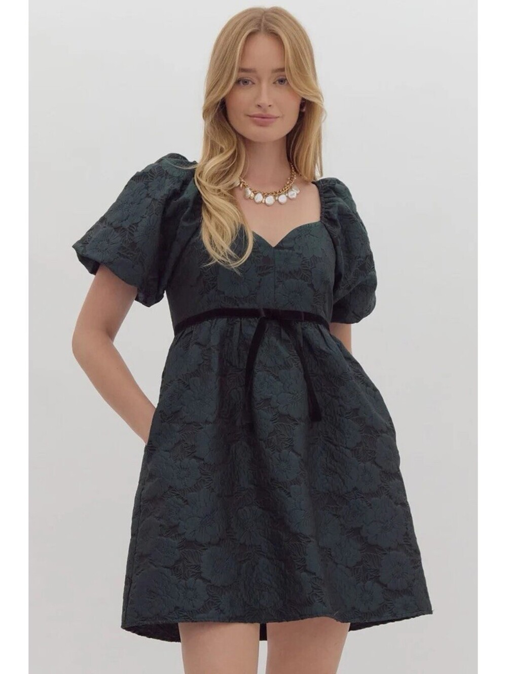 Entro Women’s Medium Whimsical Goth Babydoll Bow-tie Black Enchanted Mini Dress